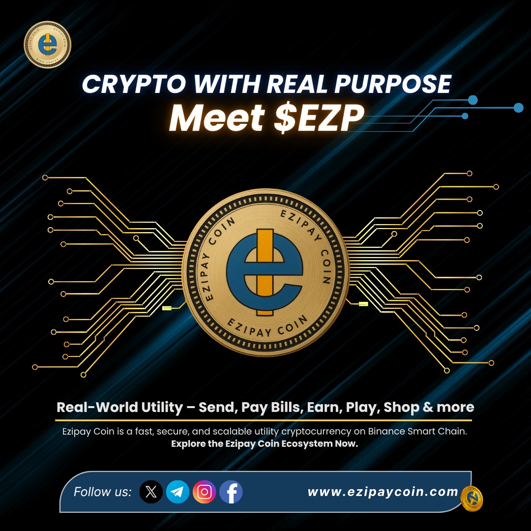 EzipayCoin's tweet photo. 💡 Crypto With Real Purpose. Meet $EZP!
From paying bills to earning rewards — Ezipay Coin brings utility to your fingertips.

🔗 Join the movement at https://t.co/6ZnquuSwgK

#EZP #UtilityCrypto #EzipayCoin #CryptoWithPurpose #BlockchainForAll #DigitalFinance https://t.co/BJW7kwEV2T