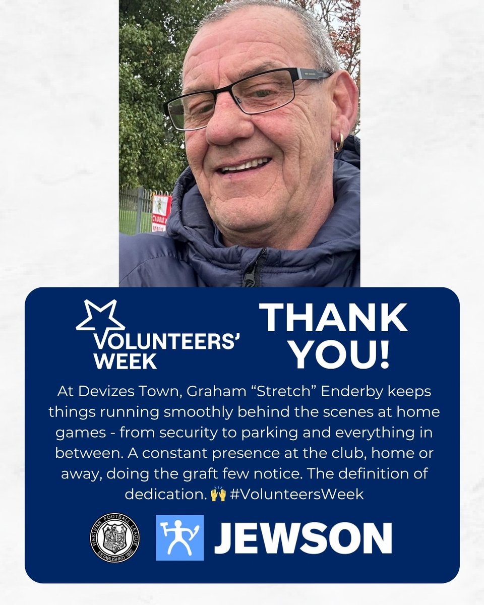Western League (@_westernleague_) on Twitter photo At <a href="/DevizesTownFC/">Devizes Town FC</a>, Graham “Stretch” Enderby keeps things running smoothly behind the scenes at home games - from security to parking and everything in between. A constant presence at the club, home or away, doing the graft few notice. The definition of dedication. 🙌 At <a href="/DevizesTownFC/">Devizes Town FC</a>, Graham “Stretch” Enderby keeps things running smoothly behind the scenes at home games - from security to parking and everything in between. A constant presence at the club, home or away, doing the graft few notice. The definition of dedication. 🙌