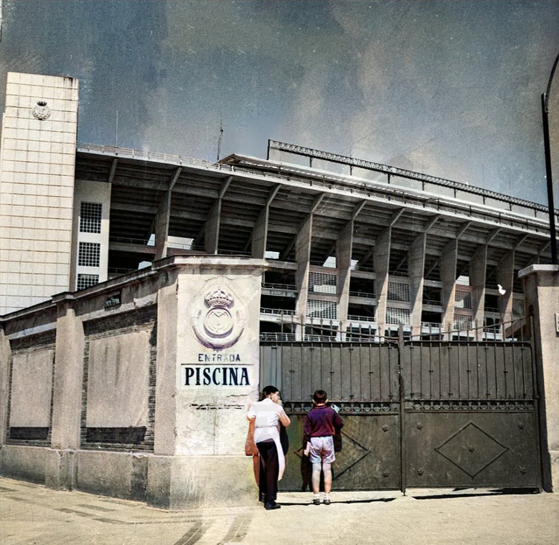 Recordamos aquella entrada a la piscina del viejo Santiago Bernabéu.