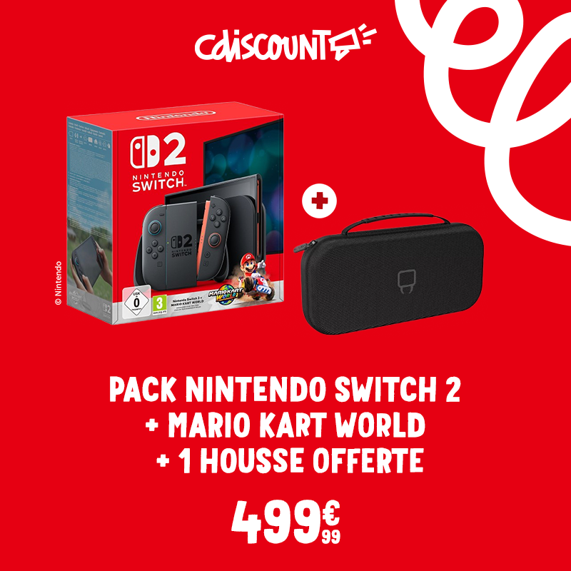 Cdiscount's tweet photo. 🆕 Mario Kart World débarque avec la Switch 2… et une housse offerte !

💸 Le tout à 499,99 € https://t.co/gTj9dvT2KW