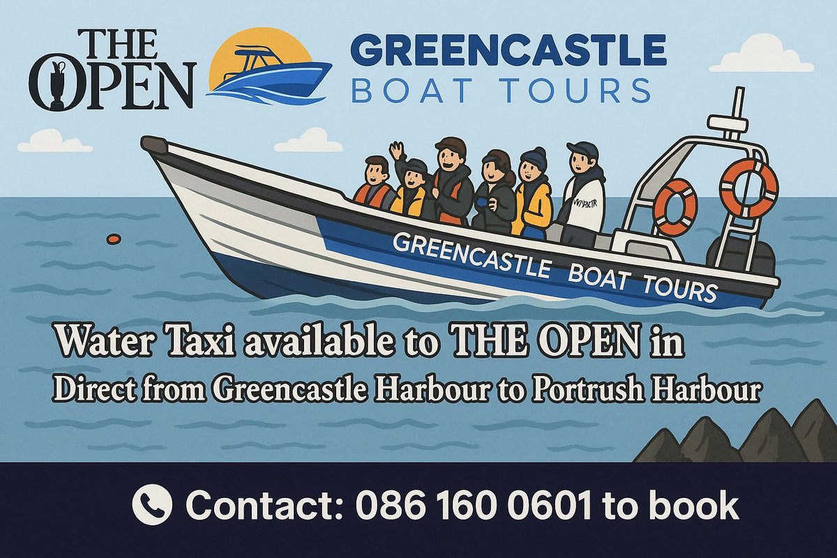 6 weeks to <a href="/TheOpen/">The Open</a> at <a href="/royalportrush/">Royal Portrush Golf Club</a> 

Anyone heading from the Inishowen Peninsula why not beat the traffic and arrive direct into Portrush harbour in less than 20 mins
