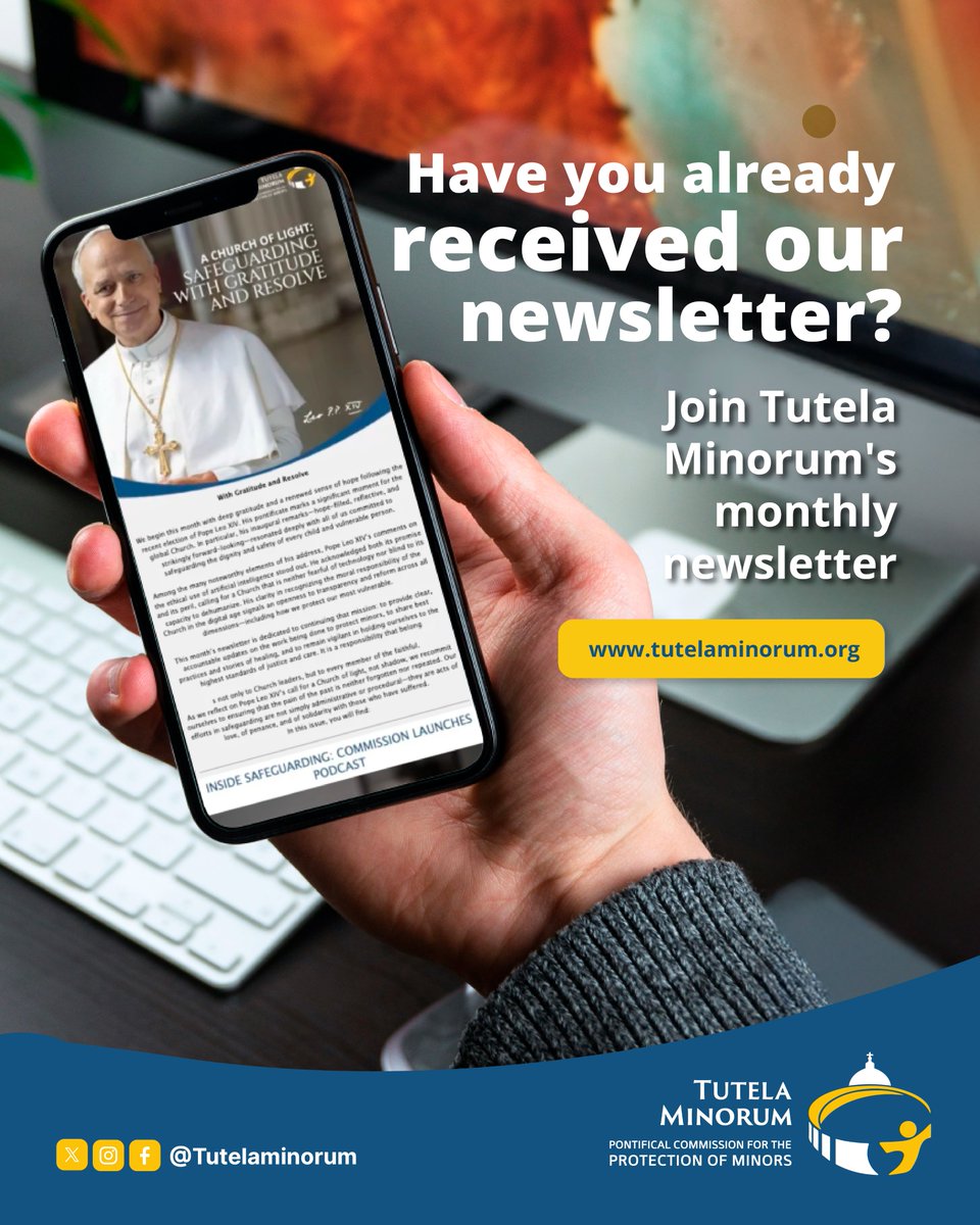 📩 Have you received our newsletter?

Reflections, updates, podcasts &amp; more—straight to your inbox.

Join Tutela Minorum’s mailing list today.
👉 tutelaminorum.org

#SafeChurch #TutelaMinorum