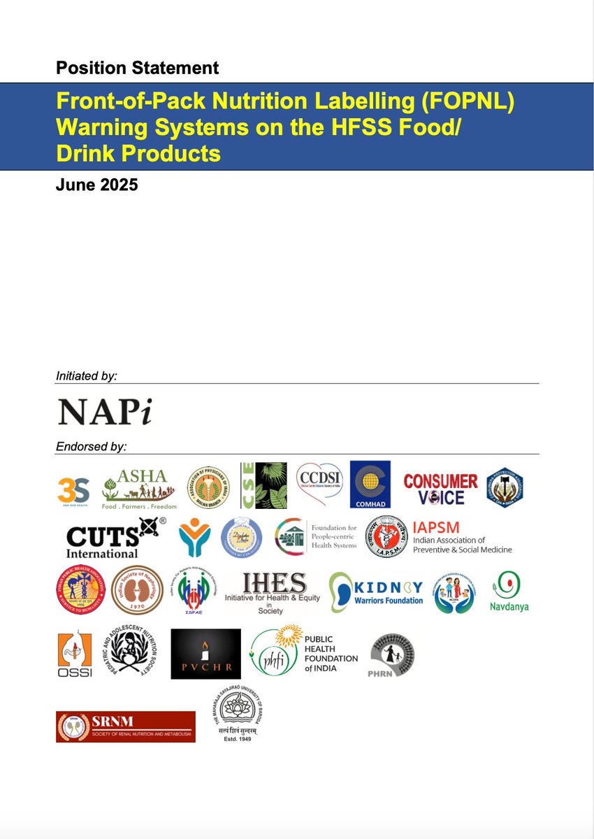 Hello 
<a href="/NAPiIndia/">NAPi India #EndTheJunkPush</a> and 28 organisations working on consumer issues, public health, nutrition and health research has launched this Potion Statement on 3rd June 
napiindia.in/online-press-c… link to download  
🧵 <a href="/fssaiindia/">FSSAI</a> <a href="/MoHFW_INDIA/">Ministry of Health</a> <a href="/PMOIndia/">PMO India</a>