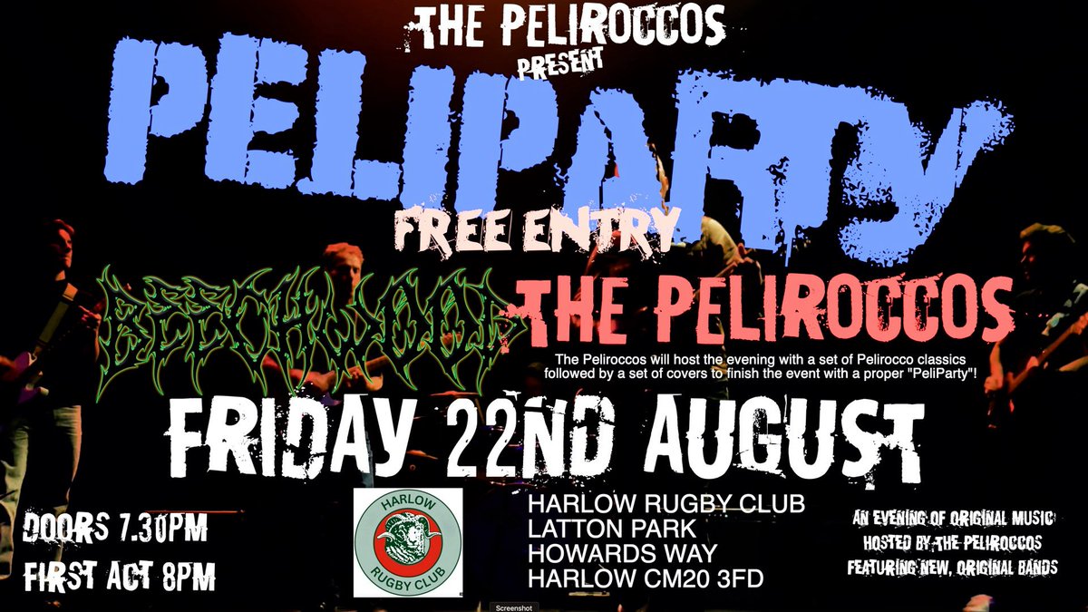 The Peliparty is here! As part of a new “Peliroccos present” event we are hosting an originals band night!
Free entry, get involved!