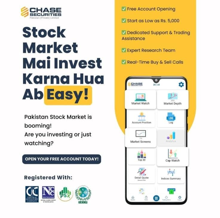 TarimSyed1's tweet photo. 📧 For inquiries, reach out via email at info@chasesecurities.com
📞 Prefer a direct conversation? Call them at +92 21 35293064
Chase Securities doesn’t just handle investments — they build trust, one conversation at a time.
#InvestWithChaseSecurities https://t.co/tAWnnTD7Hb