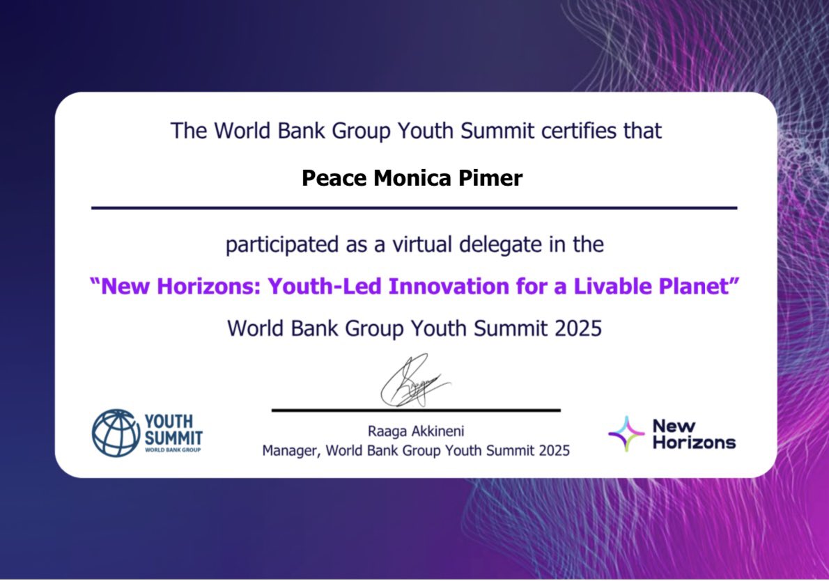 I recently participated in the 2025 <a href="/WorldBank/">World Bank</a> YouthSummit
As a delegate, I had the opportunity to:
✅Engage with global development leaders and like-minded peers
✅Expand my global network
✅Enhance my leadership, critical thinking, and problem-solving skills
#WBGYouthSummit