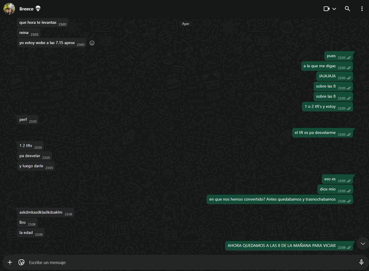 En que momento hemos pasado de trasnochar a quedar por las mañanas para viciar? 🫥