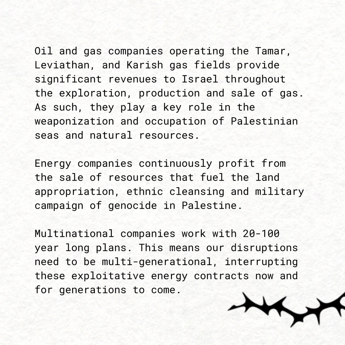 📢🚫Disrupt the fossil fuels powering ongoing genocide and daily military violence in Palestine!