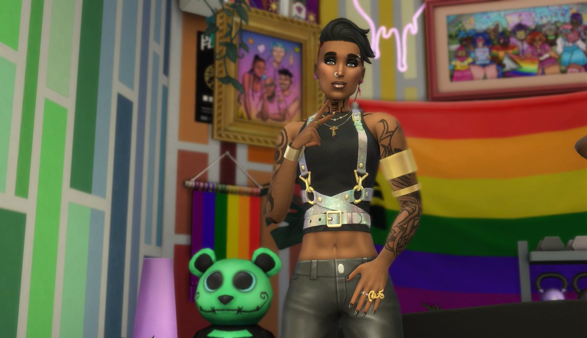 Ryesimsluv's tweet photo. Happy Pride Month ...Meet Rad Chad, bestie/ roommate MS, Sophie So'Fine & their pet babies Cookie & Peanut.
LIVE on Twitch @Ryesimsluv!!
gallery ID Chubby_gamegoon0
#Pride2025,#LoveIsLove,#LGBTPlus,#QueerLove,#Pride,#Rainbow,#sims,#TS4,#TheSims4,#EA,#HappyPride,#ShowUsYourSims https://t.co/qTWv9jH8hD
