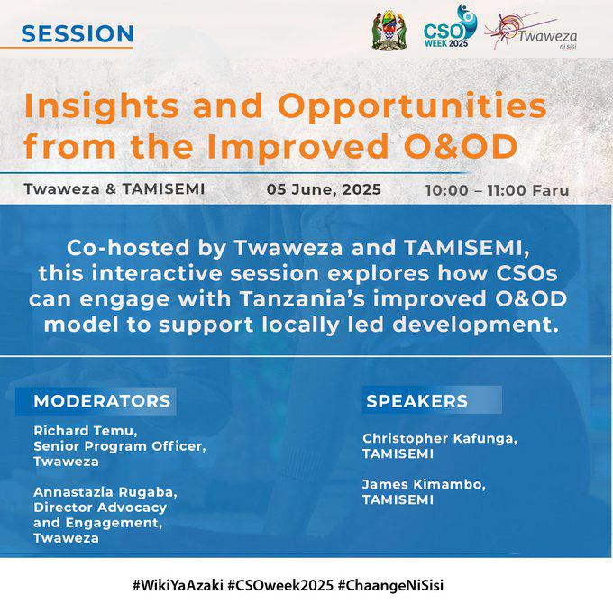 neppy's tweet image. Ni njia gani zinapaswa kutumika kuondoa vikwazo zinazopelekea upatikanaji wa fursa za maendeleo ndani ya jamii.

 @Twaweza_NiSisi watachagiza mjadala na TAMISEMI, usiache kufuatilia #JamiiPamoja #CSOWeek2025