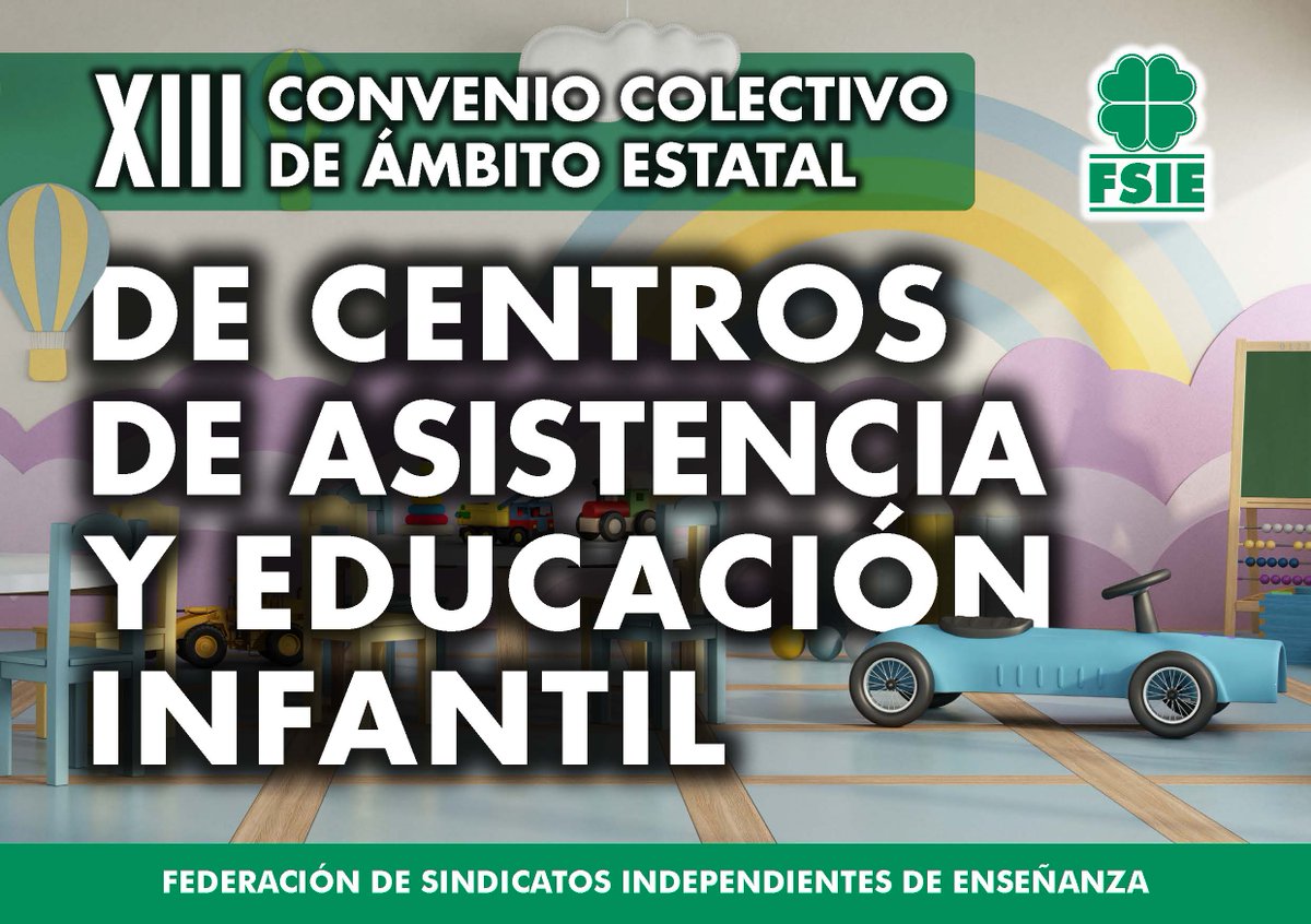 📣 Esta mañana, se ha publicado en el BOE el XIII Convenio Colectivo de Ámbito Estatal de Centros de Asistencia y Educación Infantil, que será de aplicación hasta el 31 de diciembre de 2027.

⚠️ Las empresas disponen de un plazo de 3 meses desde hoy para hacer efectivos los