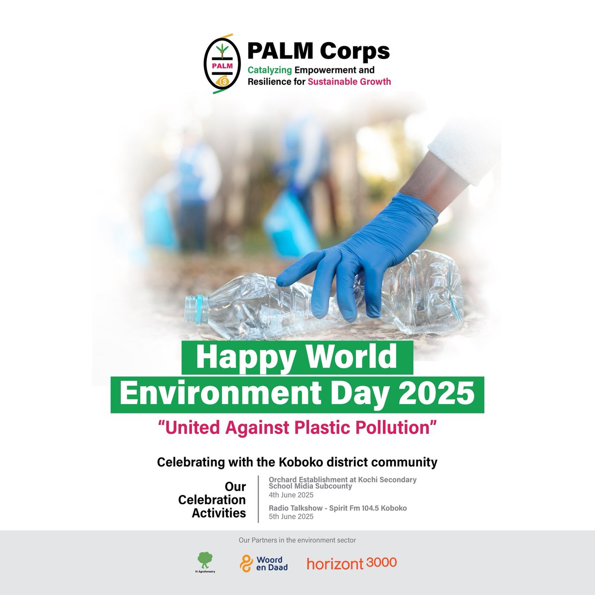 Tune in to Spirit FM 104.5 Koboko at 8 PM today for a live discussion on #WorldEnvironmentDay. 
We'll explore land degradation, climate change, and their effects on local livelihoods with experts from Koboko District. 
Don't miss it!
#PALMCorps #ClimateAction #Koboko