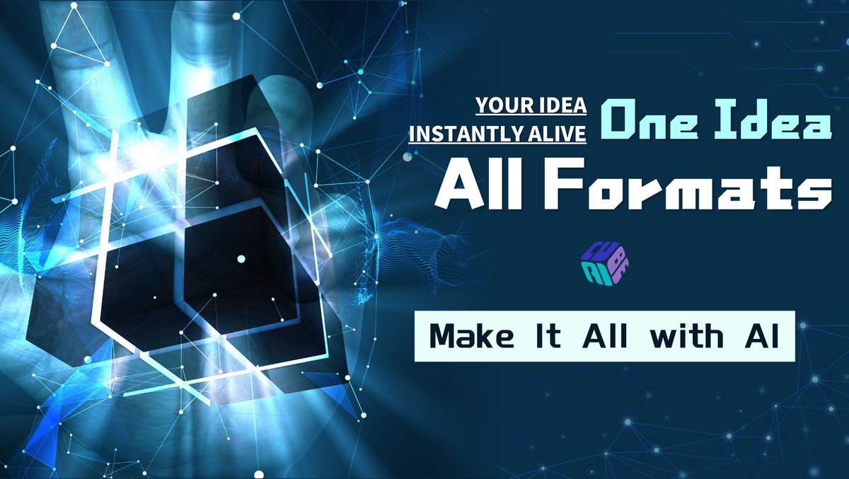 aicube_ai's tweet photo. 🎵📽️ One spark. Endless formats. AICube turns your idea into visuals, music, and motion—all in one go.
#AIForCreators #AICubeMagic #MultimodalAI #CreateFaster #AIStudio https://t.co/07PfJbQqWH
