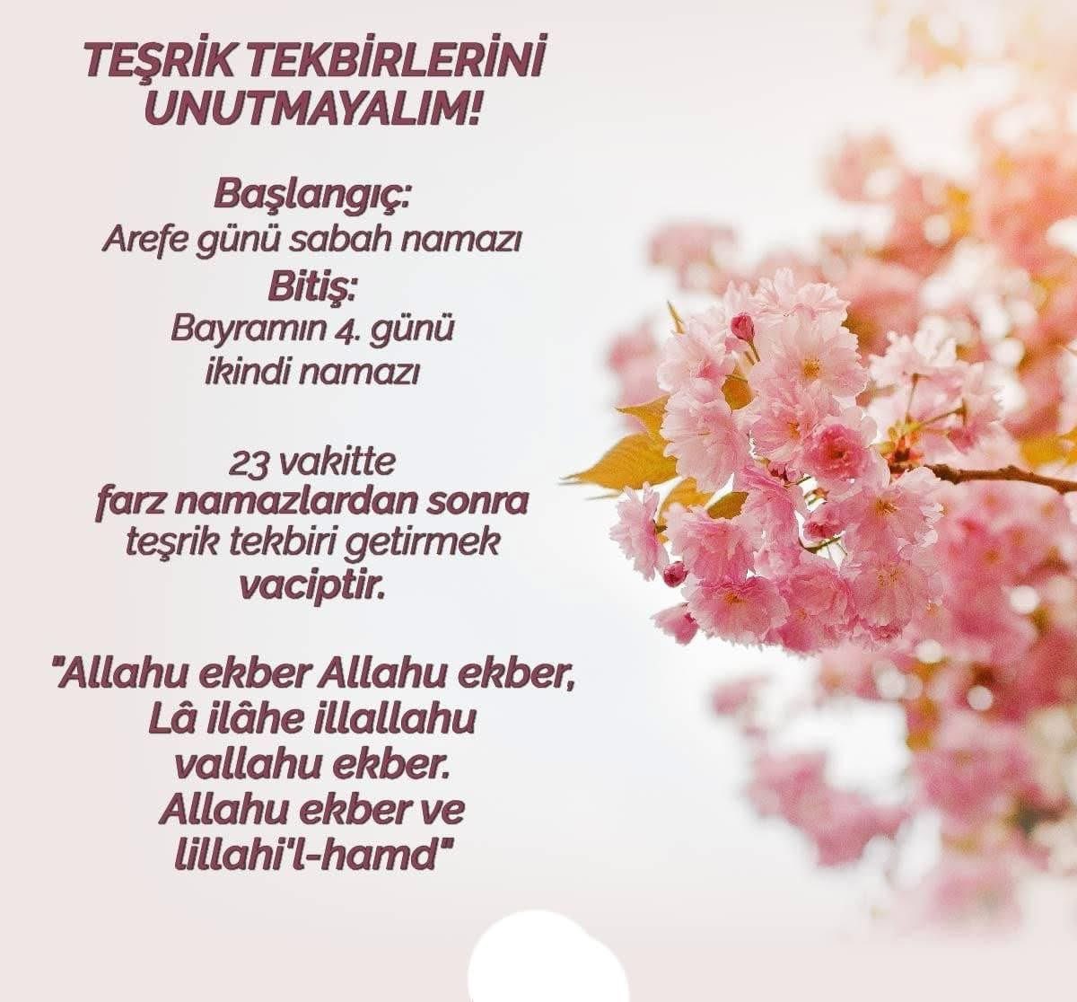 “Allâhü Teâlâ’nın, kullarını Cehennem’den en çok âzâd ettiği gün Arefe günüdür.”

Hadîs-i Şerîf, Sahîh-i Müslim

Arefemiz Mübarek Olsun...

Rabbim Bayrama Kavuşmayıda Nasip Etsin

Teşrik Tekbirlerini Unutmayalım dostlar…

#ArefeGünü