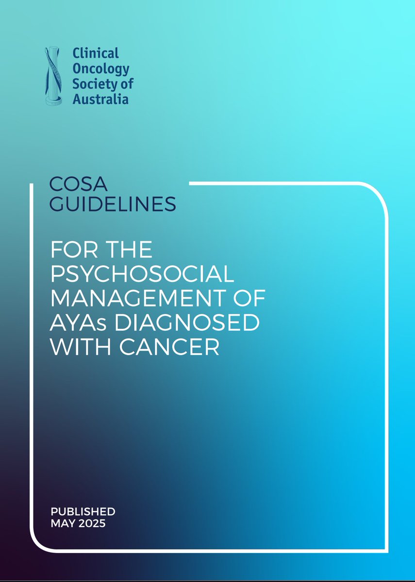 Now available! 📒 The Updated <a href="/COSAoncology/">COSA</a> Guidelines for the Psychosocial Management of Adolescents and Young Adults (AYAs) Diagnosed with Cancer.

Very proud to have contributed to this Guideline by leading the update of the Post-Acute Psychosocial Care, and the Uncertainties