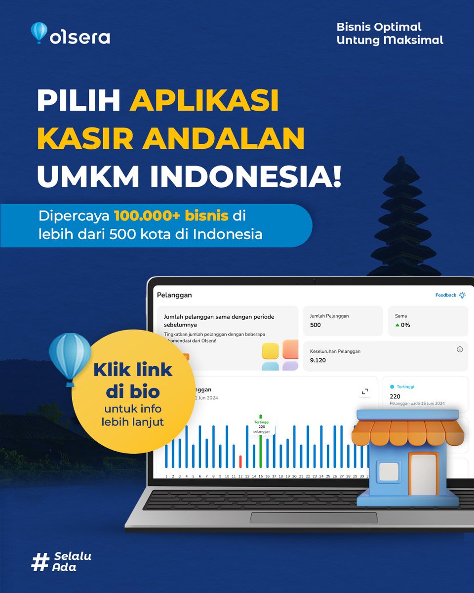 Pilih #aplikasikasir Olsera andalan UMKM Indonesia! 🤩

Sudah dipercaya 100.000+ bisnis di 500 kota di Indonesia, Olsera cocok untuk semua jenis usaha! 

Info lebih lanjut:
🔗 olsera.com