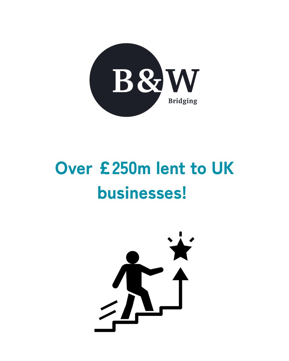 Huge news for Black &amp; White Bridging and another significant milestone reached! 🙌☑️

We’re delighted to have passed a quarter of billion lent to UK businesses in our quest to provide truly transparent lending with no grey areas for all. 🤝