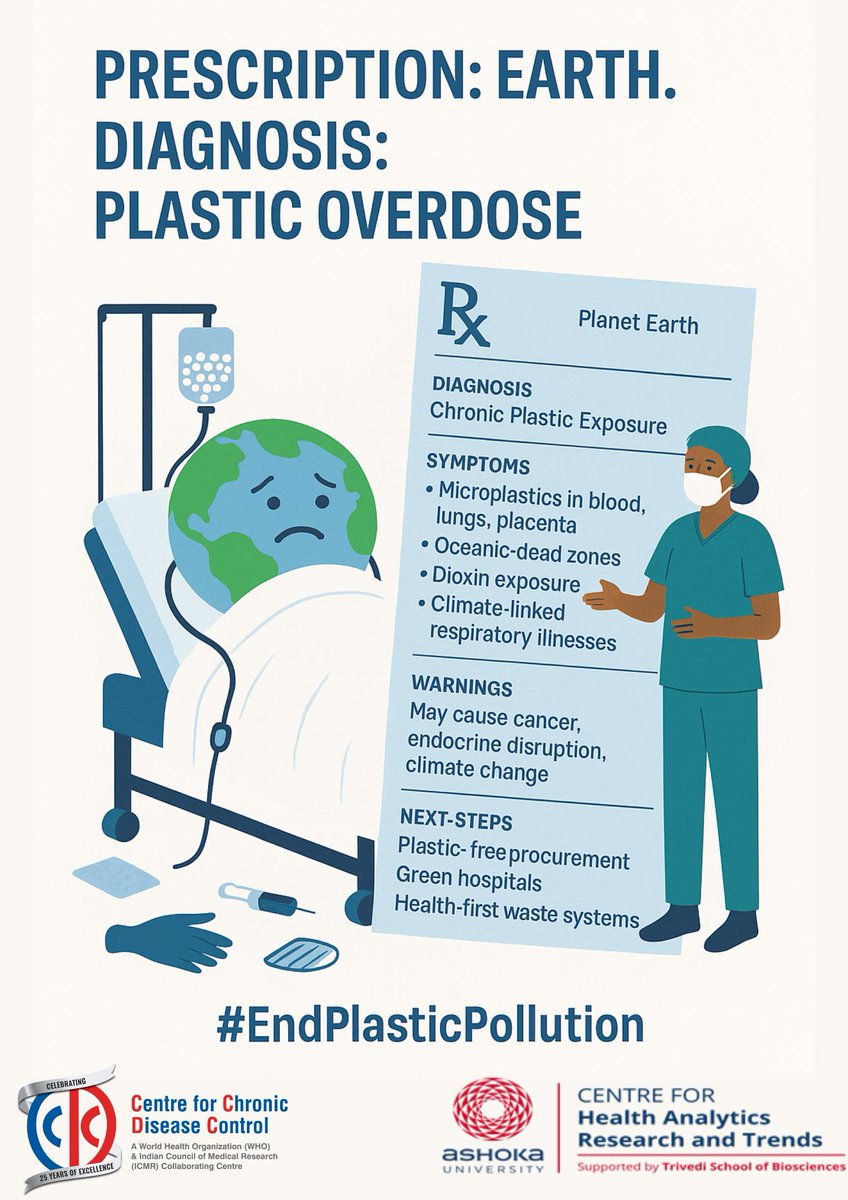 Ashoka TSB CHART (@chart_tsb) on Twitter photo This #WorldEnvironmentDay, let’s address a silent threat: #PlasticPollution
🧬 #Microplastics are in our bodies.
🏥 Healthcare generates #5M+ tonnes of plastic waste yearly.
We must heal without harm.
♻️ Greener hospitals
✅ Safer materials
🗑 Smarter waste
<a href="/DrPoornimaP/">Poornima Prabhakaran</a> This #WorldEnvironmentDay, let’s address a silent threat: #PlasticPollution
🧬 #Microplastics are in our bodies.
🏥 Healthcare generates #5M+ tonnes of plastic waste yearly.
We must heal without harm.
♻️ Greener hospitals
✅ Safer materials
🗑 Smarter waste
<a href="/DrPoornimaP/">Poornima Prabhakaran</a>
