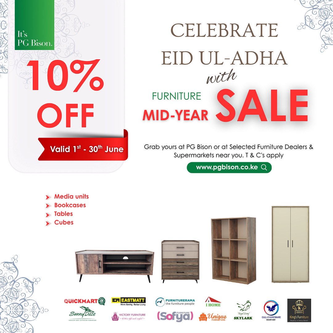 Celebrate Eid ul-Adha in Style with our Mid-Year Furniture Sale! Get 10% OFF on selected furniture and create the perfect space for celebration, comfort, and joy.  Elegant designs to elevate your Eid hosting. 
Happy Eid ul-Adha!

#EidulAdha2025 #FurnitureSale #MidYearSale2025