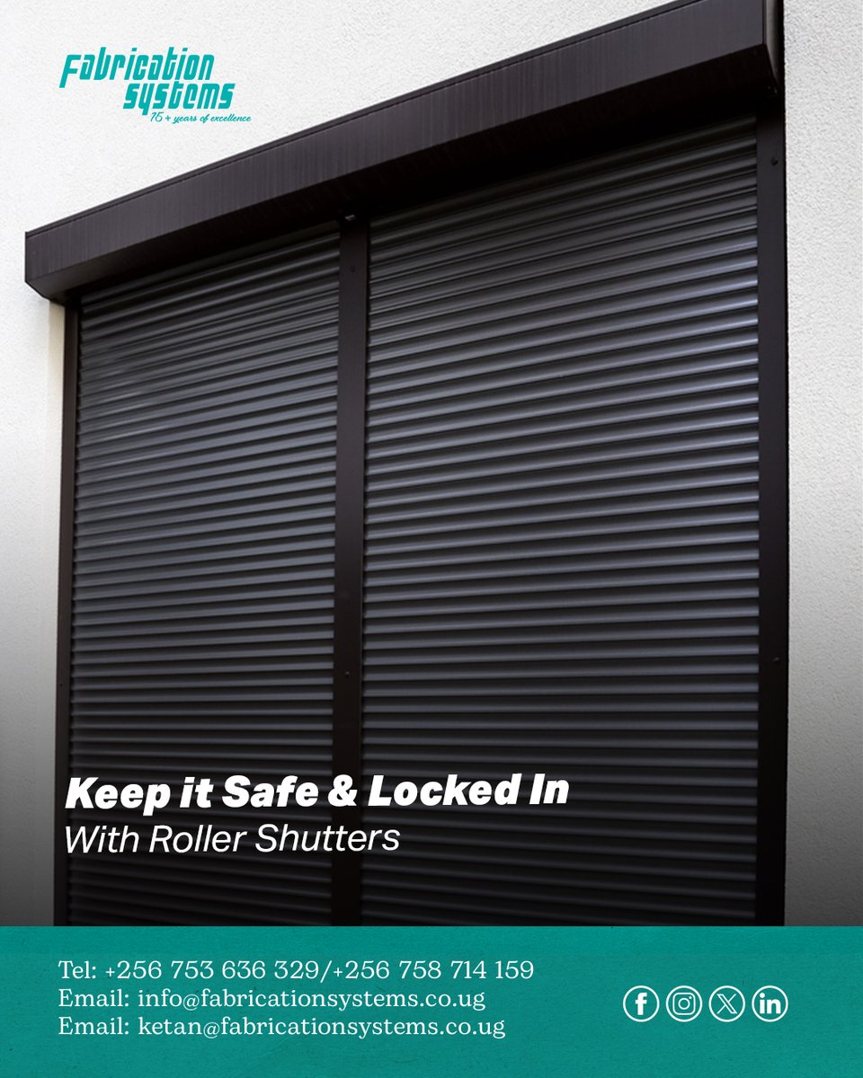 Secure your business with heavy-duty roller shutters designed for everyday use &amp; built to withstand impact. From warehouses to storefronts, precision &amp; ensure friction-free performance.

Call: (+256) 753 636 329/ 758 714 159
Visit: fabricationsystems.co.ug 

#FabricationSystems