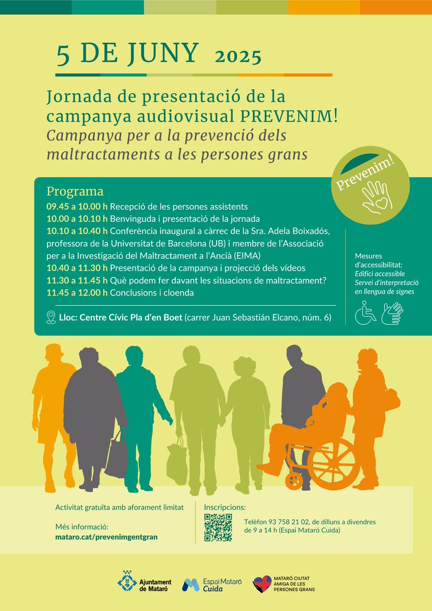 Mataró ciutat cuidadora (@matarocuida) on Twitter photo <a href="/matarocat/">Ajuntament de Mataró</a> <a href="/CareCityLab/">CareCityLab</a> 🎥 Comença la jornada de presentació de la campanya #Prevenim al Centre Cívic Pla d’en Boet!
Avui parlem de com prevenir el maltractament a les persones grans.
Us ho anirem explicant tot en aquest fil! 👇
#MataróCiutatCuidadora #PresaConsciènciaMaltractamentsPersonesGrans <a href="/matarocat/">Ajuntament de Mataró</a> <a href="/CareCityLab/">CareCityLab</a> 🎥 Comença la jornada de presentació de la campanya #Prevenim al Centre Cívic Pla d’en Boet!
Avui parlem de com prevenir el maltractament a les persones grans.
Us ho anirem explicant tot en aquest fil! 👇
#MataróCiutatCuidadora #PresaConsciènciaMaltractamentsPersonesGrans