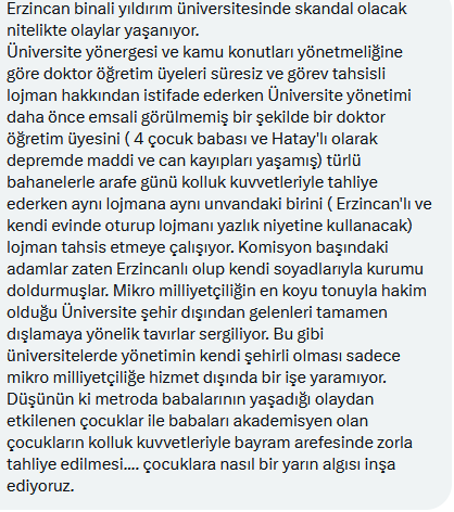 Bir takipçimizin mesajı:

Taşra üniversitelerindeki lojman savaşları ve mikro milliyetçilik: