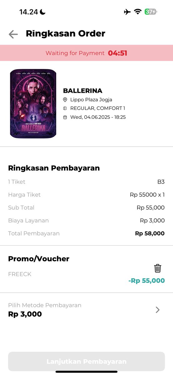 Numpang jualan voucher cinepolis free, berlaku untuk comfort dan reguler aja, all film bisa harga 15k per tiker, stock banyak