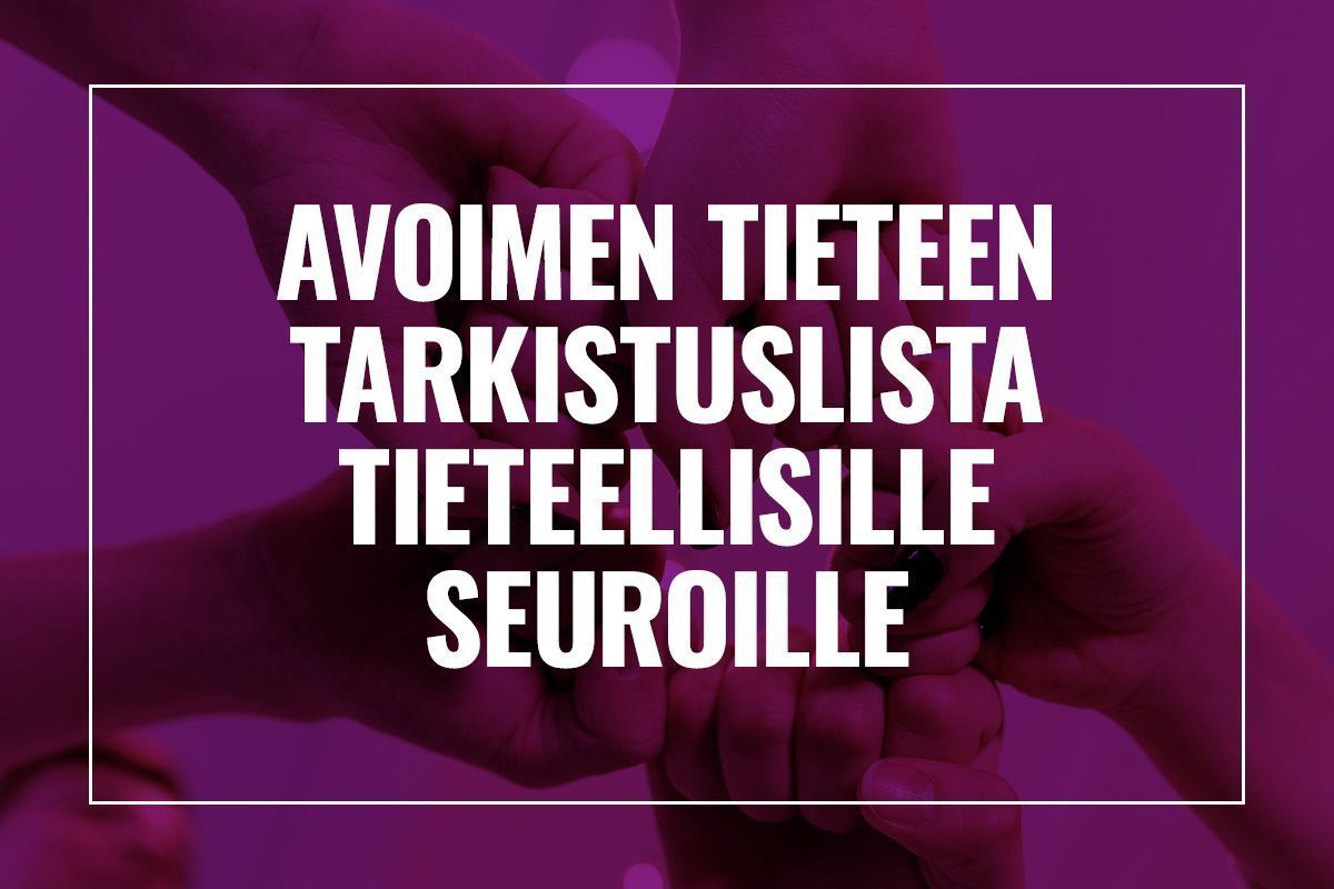 Tänään julkaistu Avoimen tieteen tarkistuslista tieteellisille seuroille antaa seuroille paitsi tukea tieteen avoimuuden kysymyksissä, myös ajatuksia seuratoiminnan laaja-alaisempaan kehittämiseen. Tutustu tarkistuslistaan verkkosivuillamme! 👇
tsv.fi/fi/uutiset/avo…