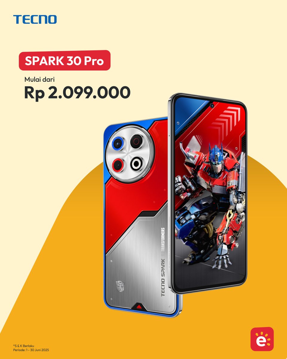 𝐓𝐞𝐜𝐧𝐨 𝐒𝐩𝐚𝐫𝐤 𝟑𝟎 𝐏𝐫𝐨 aman banget buat kamu pakai gaming dalam waktu lama. Layar Eye-care AMOLED 120Hz, serta Super Wi-Fi Next Gen Network bisa kasih kenyamanan bermain game tanpa kendala. Dapatkan di toko erafone dan erafone.com.