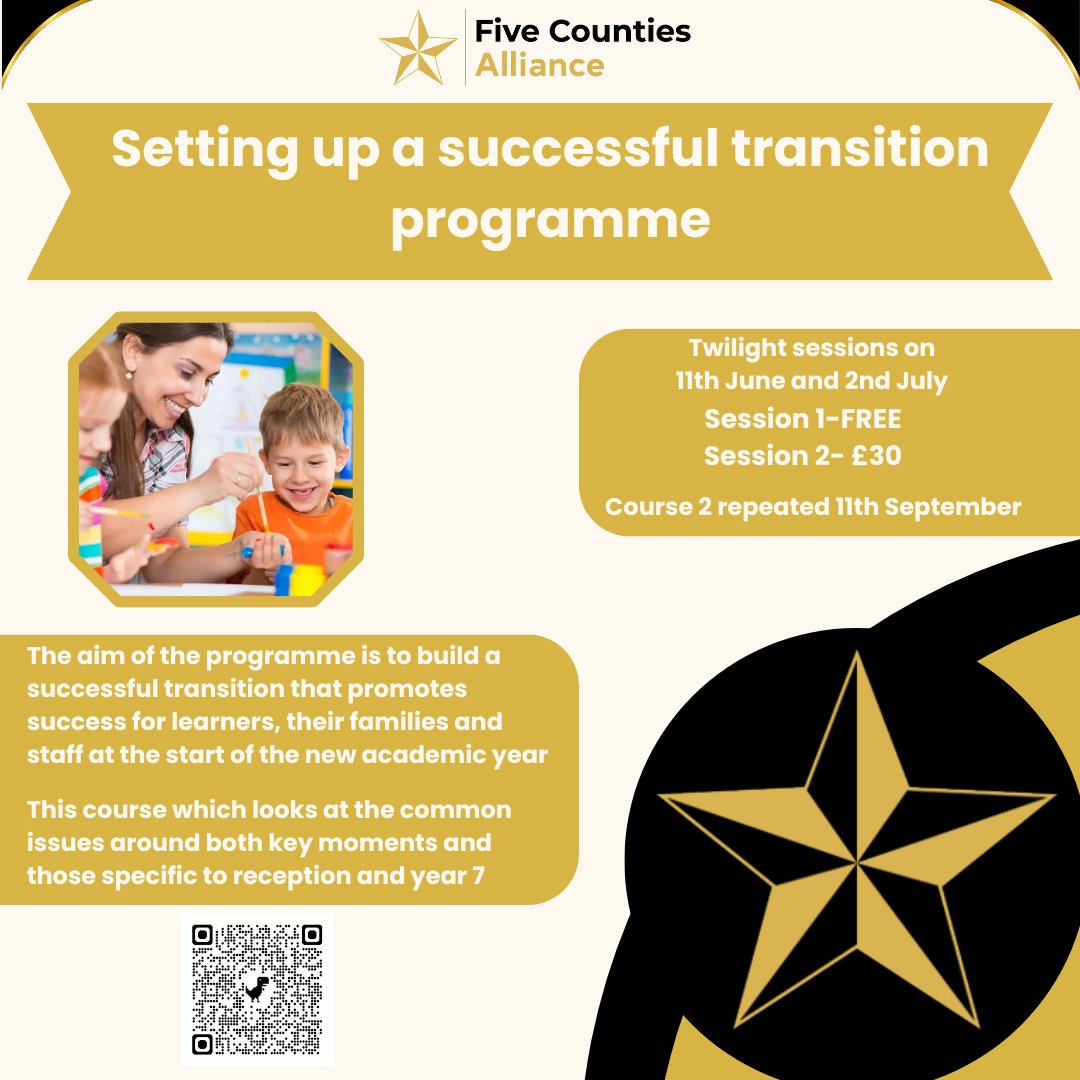 ⭐Course update- session 1 is now FREE! ⭐

The aim of this programme is to build a successful transition that promotes success for learners, their families and staff at the start of the new academic year.