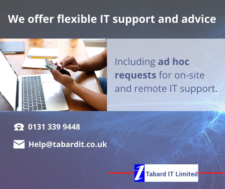 TabardITLtd's tweet image. We&apos;ve a range of flexible IT support and advice options to meet your individual IT needs.

As well as our monthly IT support packages, we’re happy to help with ad hoc IT requests.

#ITSupport #ITHelp