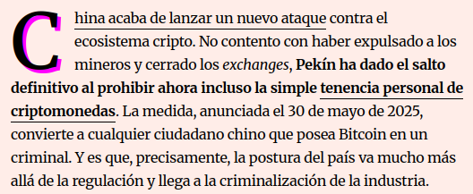 DivulgoBitcoin's tweet photo. Esto es una clara señal de que Bitcoin es una amenaza para la hegemonía del Estado/Sistema y por tanto de quienes vienen de ello.

Puedes atesorar bitcoin pero sobre todo DEBES usar bitcoin.

#BTC #Libertad #Privacidad https://t.co/Wgk6btDLyS