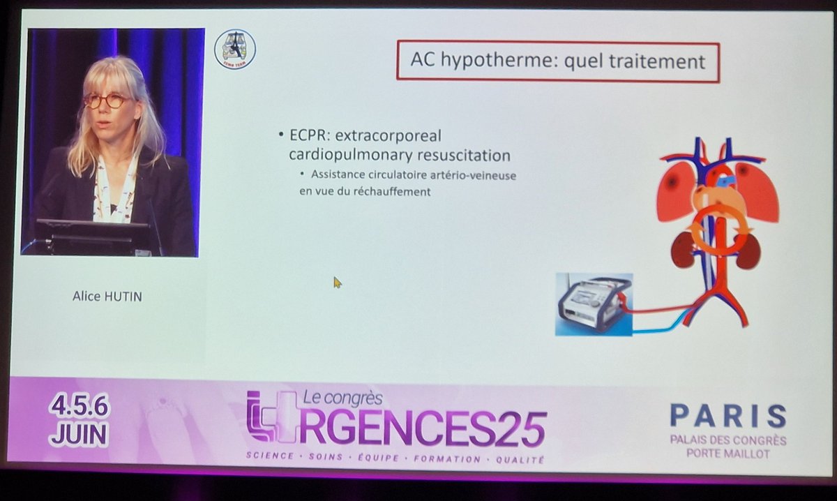 MinkaOceane_Dr's tweet photo. Ce qu'il faut retenir de la PEC de l'ACR sur hypothermie : ECPR. Merci Dr Alice HUTIN. #Urgences2025 #Congres https://t.co/w2w0ezVMH0