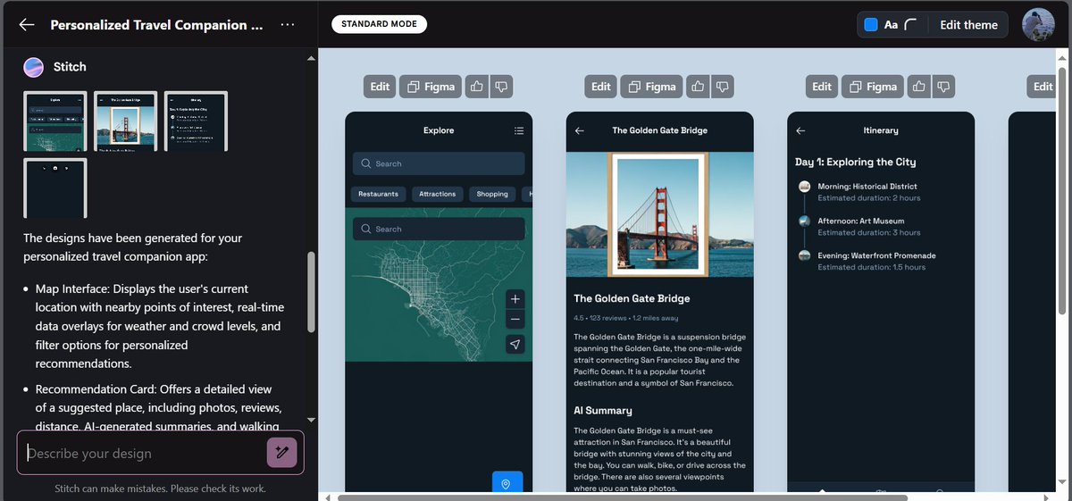 BrianHBauller's tweet photo. Week2, Building UIs Using https://t.co/56IY45ecTp by Vercel 💻
-Genrated UIs from wireframes &amp; prompts
-Built a CSV visualizer app
-Added search/sort with just a few words
-Used Stitch by google to push the boundaries of what's possible in with AI 
AI just redefined frontend dev! https://t.co/evwQZj8JYU
