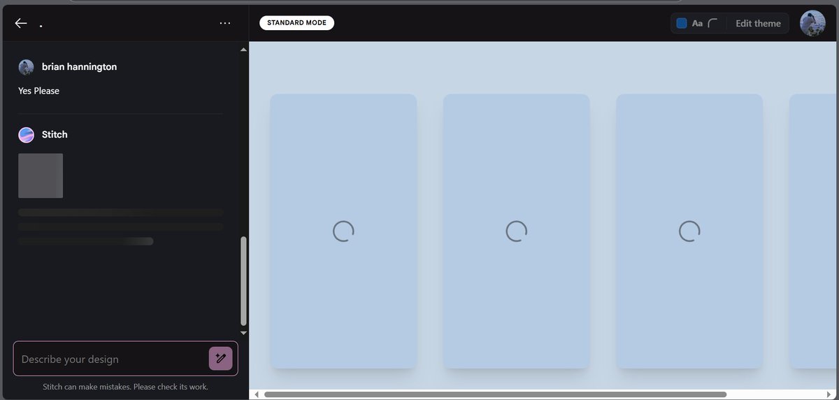 BrianHBauller's tweet photo. Week2, Building UIs Using https://t.co/56IY45ecTp by Vercel 💻
-Genrated UIs from wireframes &amp; prompts
-Built a CSV visualizer app
-Added search/sort with just a few words
-Used Stitch by google to push the boundaries of what's possible in with AI 
AI just redefined frontend dev! https://t.co/evwQZj8JYU