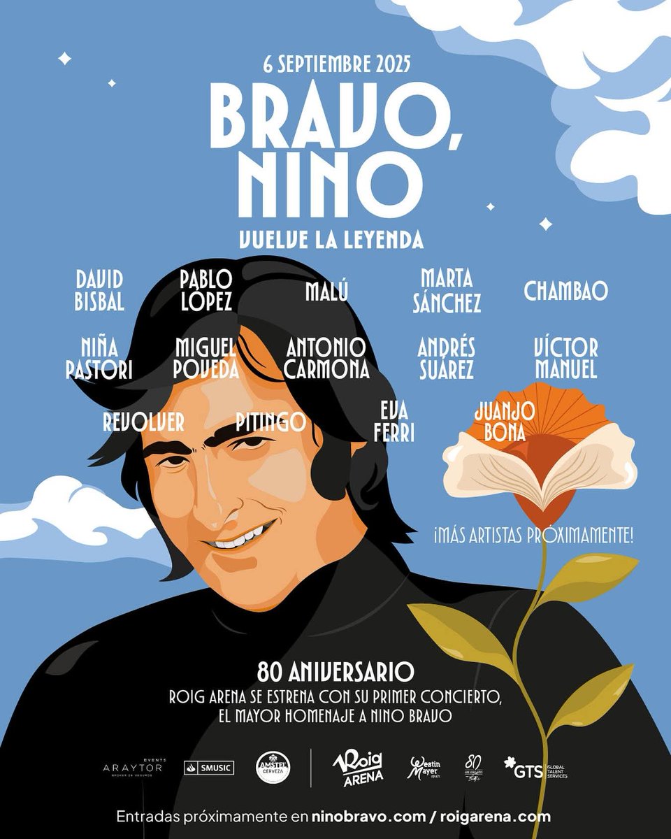 ¡Bravo, Nino!

El 6 de septiembre vuelve la leyenda Nino Bravo en este gran homenaje. ¡Un evento único que no puedes perderte! ✨

🎟️ Entradas a la venta el miércoles 11 de junio en ninobravo.com y roigarena.com