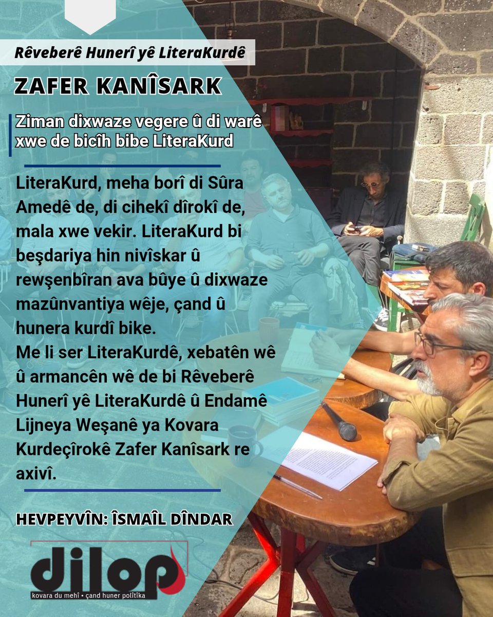 Ziman dixwaze vegere û di warê xwe de bicîh bibe LiteraKurd

✍️Hevpeyvîn: ÎSMAÎL DÎNDAR

🔗kovaradilop.net/2025/05/10/zim…