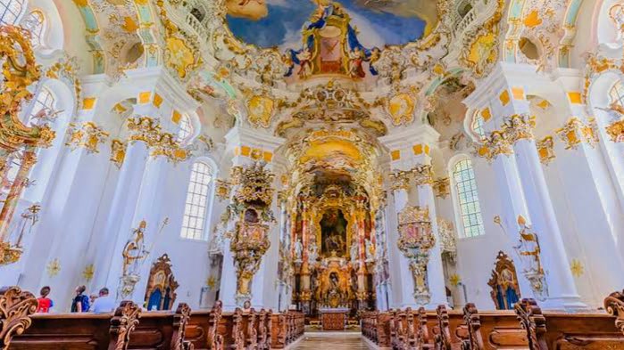 一度行ってみたい教会 ドイツ ヴィース教会（世界遺産） 綺麗すぎん？