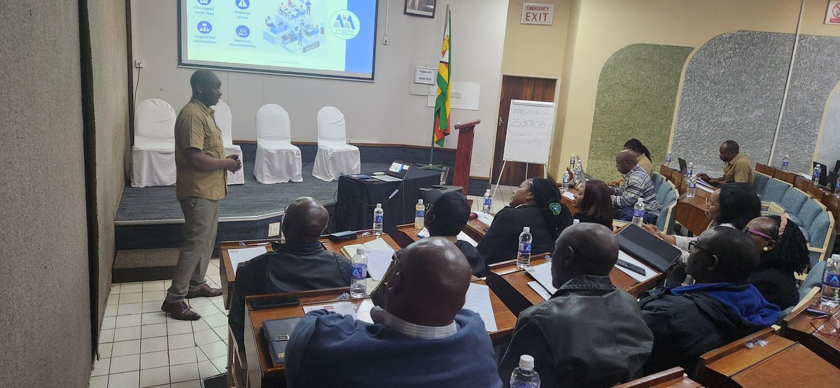 ZACConline_'s tweet photo. Day 3 of #ZACC Commissioners' Induction & Corporate Governance Training: Dr. Maseko from the Management Training Bureau leads an insightful session on the critical role of internal audit. https://t.co/CpHkibMqiK