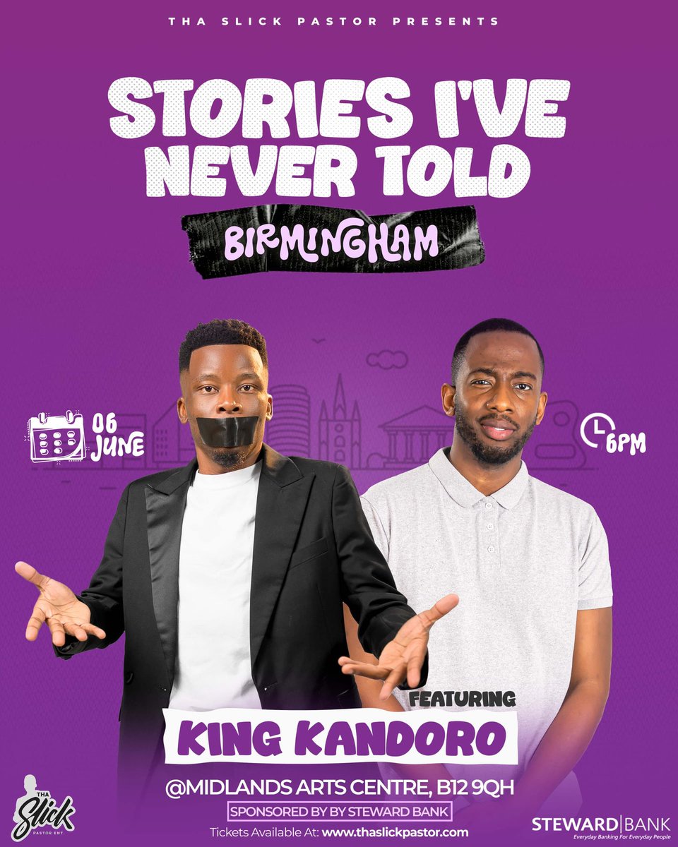 StoriesIveNeverTold (@thaslickpastor) on Twitter photo Kana tiri kuno <a href="/KingKandoro/">International Kandizzle โ๏ธ</a> is performing locally so come through and let's laugh together with my brother , the local , Ba2.
Grab your tickets at thaslickpastor.com Kana tiri kuno <a href="/KingKandoro/">International Kandizzle โ๏ธ</a> is performing locally so come through and let's laugh together with my brother , the local , Ba2.
Grab your tickets at thaslickpastor.com