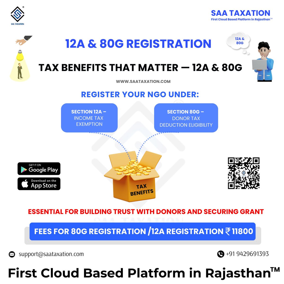 PramodSaatax's tweet photo. ЁЯЪА Unlock tax benefits for your NGO! Get 12A/80G registration with SAA Taxation's expert guidance. Seamless, timely & compliant. Contact: +919429691393 | https://t.co/l68Gr7EUG6
#12ARegistration #80GRegistration #NGOSIndia #TaxExemption
@Saataxationpali https://t.co/DijuSjzW7A