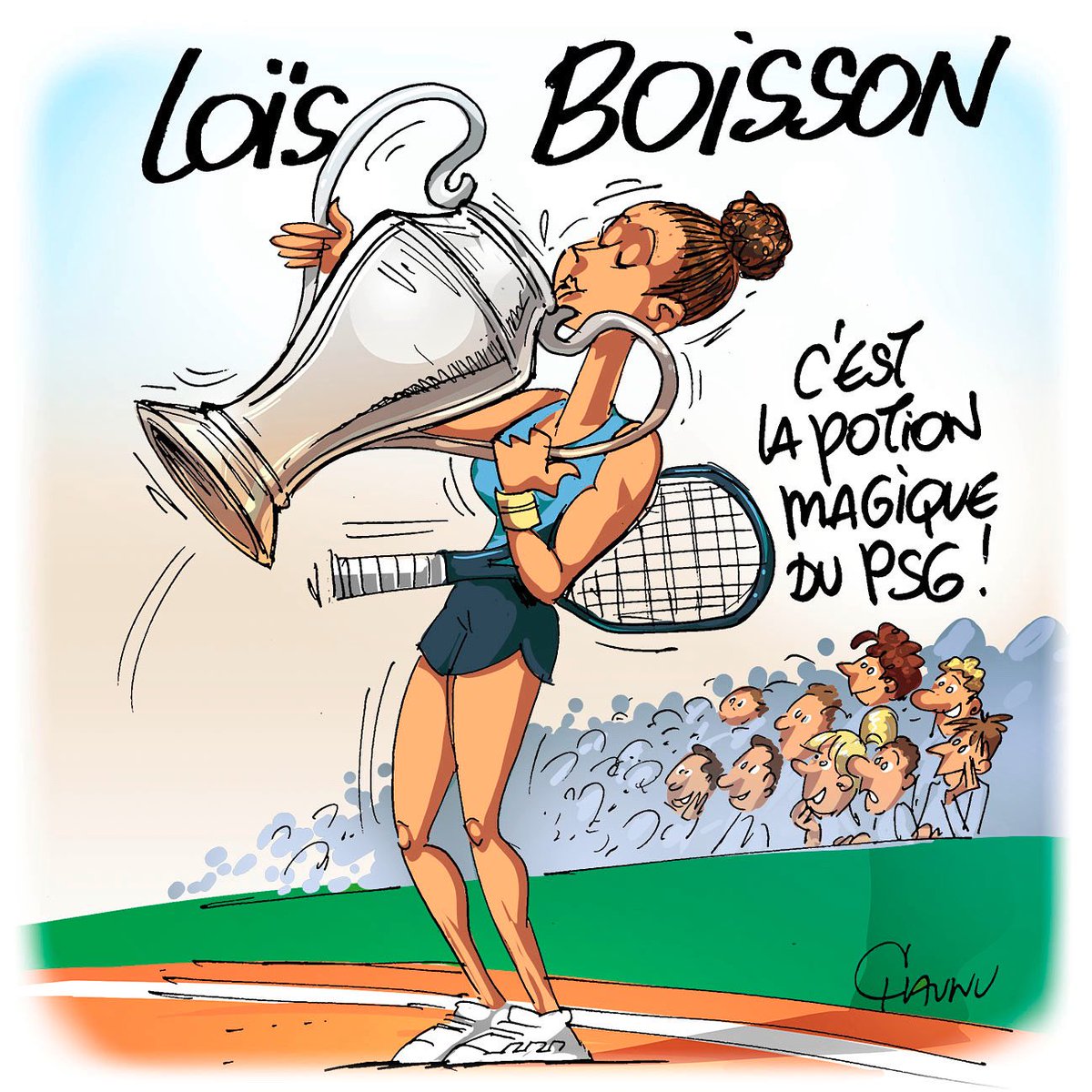 ✏️ dessin du jour pour <a href="/_lunion/">L'union</a> la Française Loïs Boisson se hisse en demi-finale à Roland-Garros #rolandgarros #loisboisson @loisboisson <a href="/rolandgarros/">Roland-Garros</a> #actu #dessindepresse