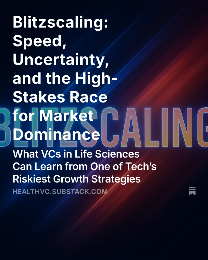 Blitzscaling: brilliant or reckless?
In this week's HealthVC, we unpack the high-risk growth strategy used by unicorns like Uber — and why most life sciences startups shouldn’t try it.
If you’re scaling fast in a complex market, read this.
