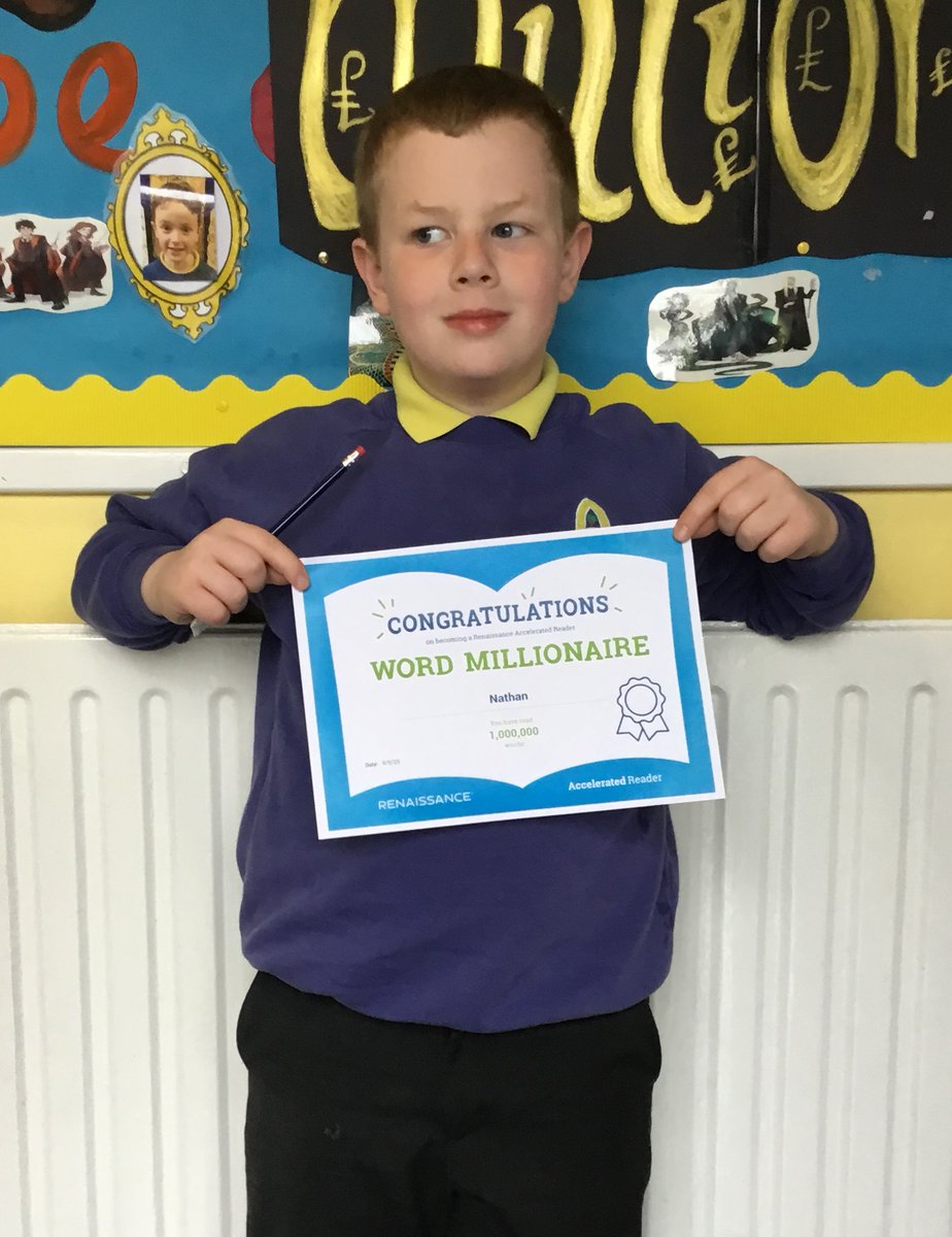 Holy Trinity Primary & Nursery School, Enniskillen (@holytrinity20) on Twitter photo Congratulations to Nathan in P5 on becoming an AR word millionaire. Well done Nathan, keep up the great reading and quizzing.👏📖📚📗 Congratulations to Nathan in P5 on becoming an AR word millionaire. Well done Nathan, keep up the great reading and quizzing.👏📖📚📗