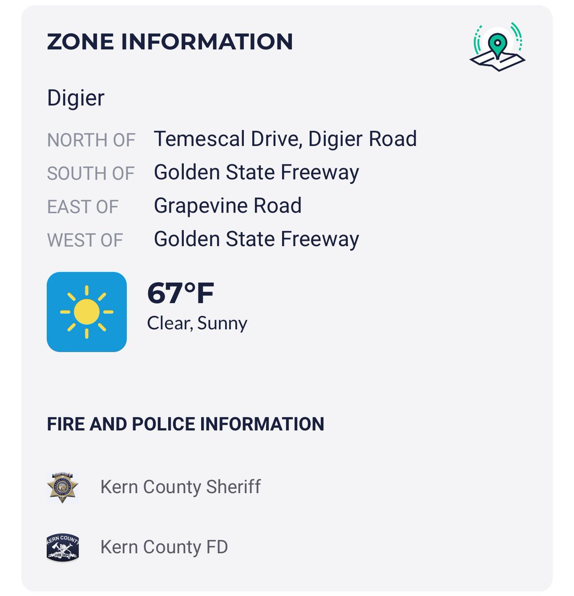 #FortFire #EvacuationWarning

📍LEBEC, Calif.

⚠️ The following zone is under an evacuation WARNING: KRN-535 

PREPARE to leave, there is a wildfire threat in your area.

NORTH OF: Temescal Drive, Digier Road
SOUTH OF: Golden State Freeway
EAST OF: Grapevine Road
WEST OF: Golden