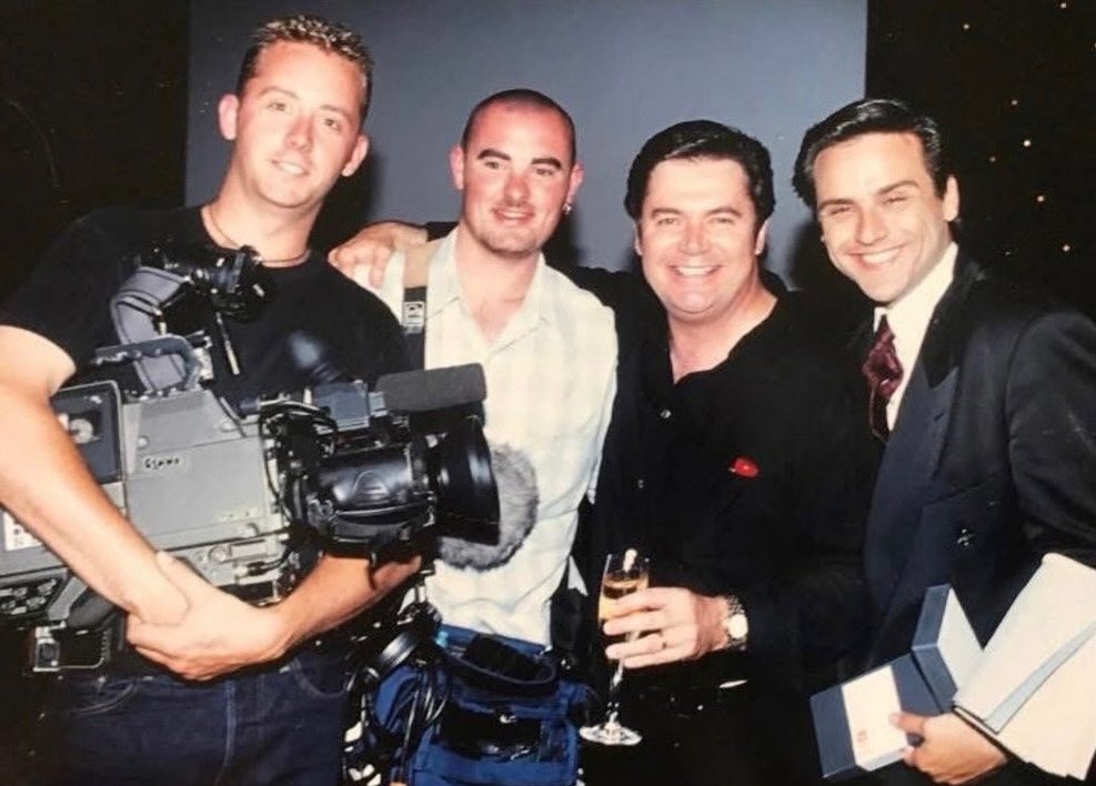 29 year old me working for National Nine News on 20.11.99 covering the last “Hey, Hey It’s Saturday” after 3 decades.
I’d grown-up watching the show &amp; was then in the famous Studio 9 at 22 Bendigo Street #Richmond for the final one.
From left: Billy, Chris &amp; host Daryl Somers