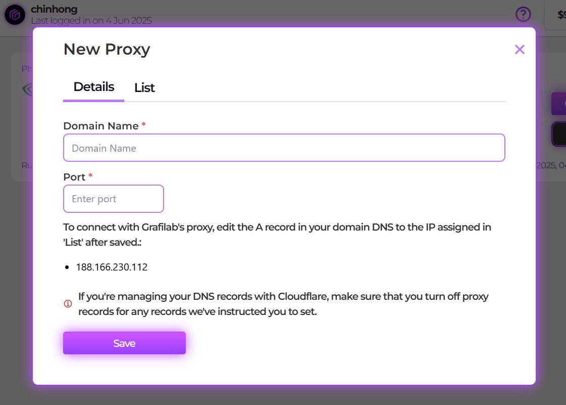 🔥 New Features Just Dropped on Grafilab Console – Devs, You’ll Love This!

Our latest update includes:
✅ Proxy Manager – Easily connect your app to the public internet via our built-in proxy facility – no more hassle for devs.
🔐 Password reset – Update your credentials anytime