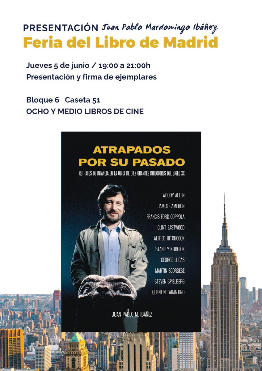 Ocho y Medio (@ochoymedio_) on Twitter photo Esta tarde <a href="/55JPJuanPablo/">Juan Pablo M. Ibáñez</a> estará en nuestra caseta 51 de la <a href="/FLMadrid/">Feria del Libro de Madrid</a> para firmar ejemplares de “Atrapados por su pasado”.
¡No os lo perdáis! Esta tarde <a href="/55JPJuanPablo/">Juan Pablo M. Ibáñez</a> estará en nuestra caseta 51 de la <a href="/FLMadrid/">Feria del Libro de Madrid</a> para firmar ejemplares de “Atrapados por su pasado”.
¡No os lo perdáis!