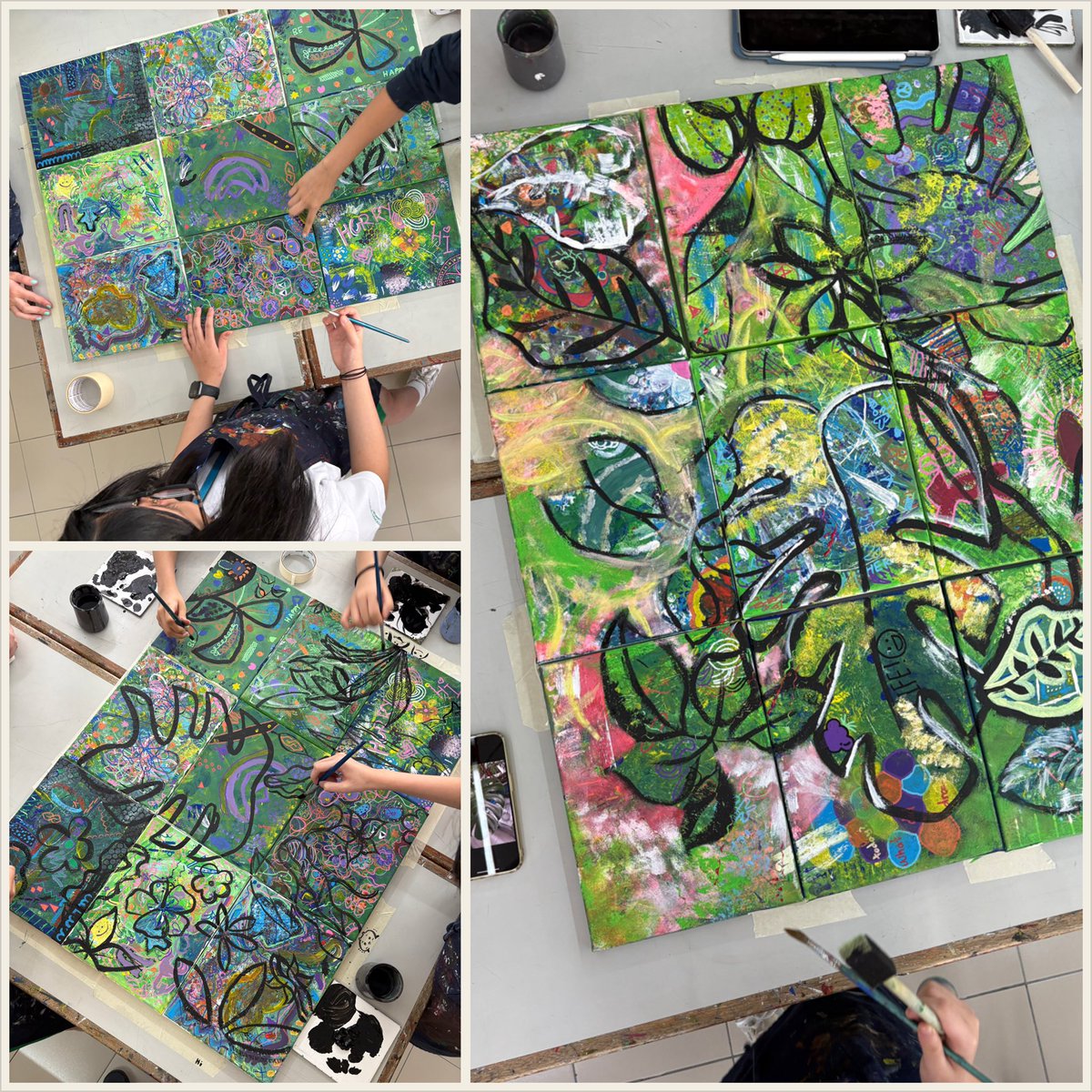 Art_Gis's tweet image. Lots of colourful collaboration with year 6 and year 10 artists working with #visitingartist Lynn Scavée
#arted #artsed #outsideexpert #ArtTeacher #happyartteacher #artlearning #mediaexploration #StudentsofGIS #GISLearning