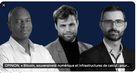 J’ai eu le plaisir de co-signer cette tribune aux côtés de Xavier Gomez (Directeur France <a href="/Vancelian_app/">Vancelian</a> ) et Rémi Gelibert (CTO), pour défendre une vision stratégique claire :
 
"La France doit s’affirmer dans la bataille des infrastructures de calcul, du Bitcoin et de l’IA"

👉